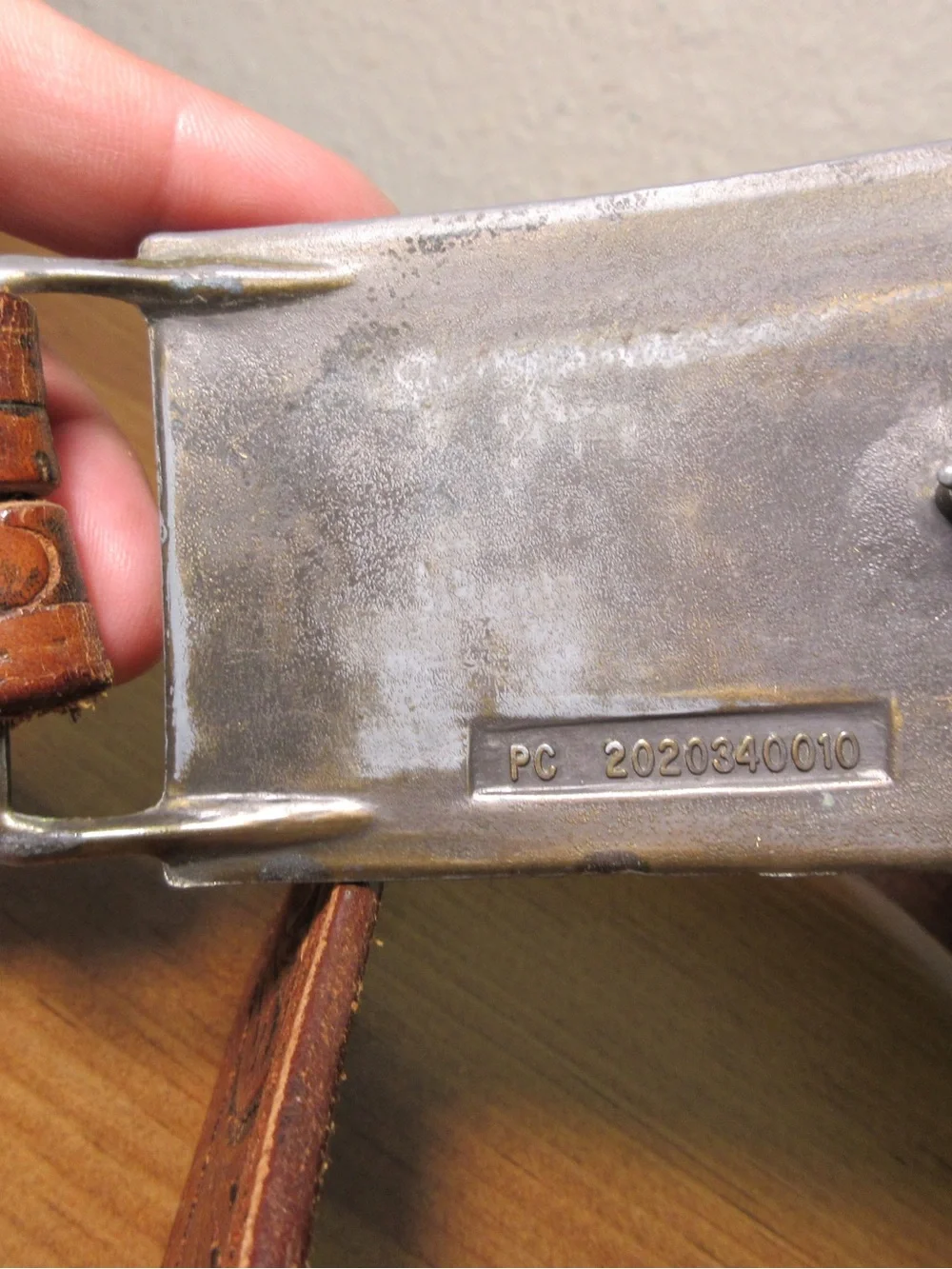 Ford Silver-Tone Embossed Automobile Buckle with Brown Leather Belt